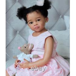 Huge 30inch Finished Reborn Dolls Baby Girl Toddler With Hand-Rooted Curly Hair