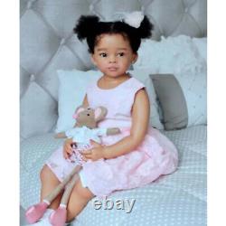 Huge 30inch Finished Reborn Dolls Baby Girl Toddler With Hand-Rooted Curly Hair