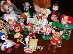 Huge Annalee Doll Collection 36 Christmas Spring Halloween Bridal Cooking + Lot