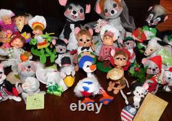 Huge Annalee Doll Collection 36 Christmas Spring Halloween Bridal Cooking + Lot