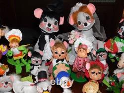 Huge Annalee Doll Collection 36 Christmas Spring Halloween Bridal Cooking + Lot