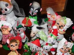 Huge Annalee Doll Collection 36 Christmas Spring Halloween Bridal Cooking + Lot