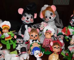 Huge Annalee Doll Collection 36 Christmas Spring Halloween Bridal Cooking + Lot
