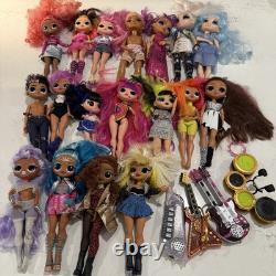 Huge LOL OMG Doll Lot 18 Dolls Plus Accessories, Shoes, Clothes, Glasses, Etc