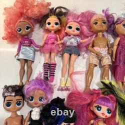 Huge LOL OMG Doll Lot 18 Dolls Plus Accessories, Shoes, Clothes, Glasses, Etc