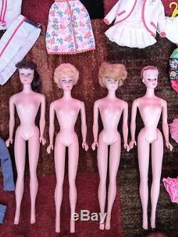 Huge Lot of Vintage 60's Mattel Barbie Dolls + Tagged Clothing