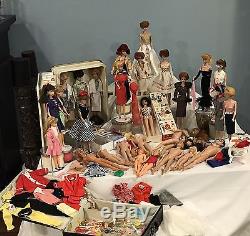 Huge Vintage Barbie Doll Lot Dolls, Clothes, Accessories & More Estate Sale Find