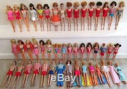 Huge! Vintage Barbie Francie Skipper Ken Doll Lot With Clothes & Accessories