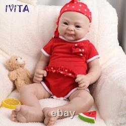 IVITA 12in-20in Full Silicone Reborn Baby Girl Blue Eyes Silicone Newborn Doll