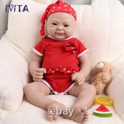 IVITA 12in-20in Full Silicone Reborn Baby Girl Blue Eyes Silicone Newborn Doll