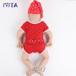 IVITA 12in-20in Full Silicone Reborn Baby Girl Blue Eyes Silicone Newborn Doll