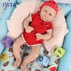 IVITA 12in-20in Full Silicone Reborn Baby Girl Blue Eyes Silicone Newborn Doll