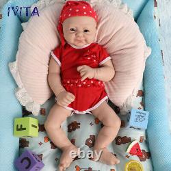 IVITA 12in-20in Full Silicone Reborn Baby Girl Blue Eyes Silicone Newborn Doll