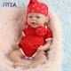 Ivita 15'' Adorable Silicone Baby Girl Lifelike Baby Accompany Silicone Dolls