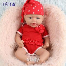 IVITA 15'' Adorable Silicone Baby Girl Lifelike Baby Accompany Silicone Dolls
