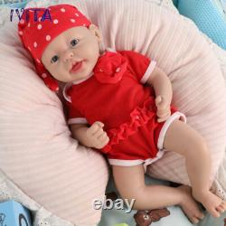 IVITA 15'' Adorable Silicone Baby Girl Lifelike Baby Accompany Silicone Dolls