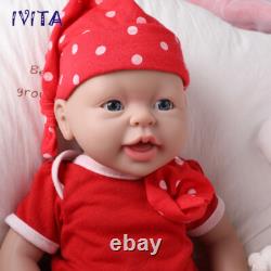 IVITA 15'' Adorable Silicone Baby Girl Lifelike Baby Accompany Silicone Dolls