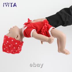 IVITA 15'' Adorable Silicone Baby Girl Lifelike Baby Accompany Silicone Dolls
