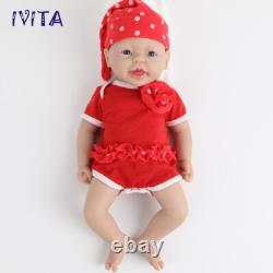 IVITA 15'' Adorable Silicone Baby Girl Lifelike Baby Accompany Silicone Dolls