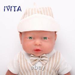 IVITA 16'' Silicone Reborn Baby Boy Lifelike Floppy Full Silicone Newborn Doll