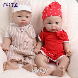 IVITA 17Boy or Girl Baby Full Body Silicone Doll Real Reborn Baby Kids Gifts