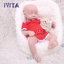 IVITA 17Sleeping Boy and Girl Lifelike Newborn Full Silicone Reborn Baby Doll