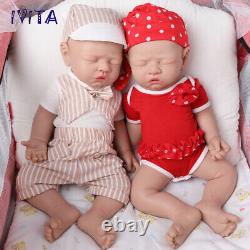 IVITA 17Sleeping Boy and Girl Reborn Baby Doll Full Body Silicone Real Touch