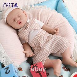 IVITA 17 Eyes Closed Silicone Reborn Baby Boy And Girl Sleeping Silicone Doll