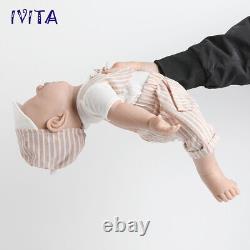 IVITA 17 Eyes Closed Silicone Reborn Baby Boy And Girl Sleeping Silicone Doll
