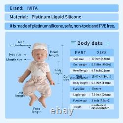 IVITA 17 Eyes Closed Silicone Reborn Baby Boy And Girl Sleeping Silicone Doll