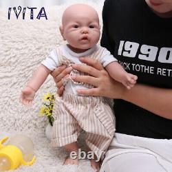 IVITA 17'' Floppy Silicone Reborn Baby BOY Realistic Silicone Doll Infant