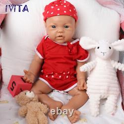 IVITA 17'' Full Silicone Baby Doll Girl Brown Reborn Baby Doll Silicone Infant