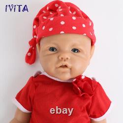 IVITA 17'' Full Silicone Baby Doll Girl Brown Reborn Baby Doll Silicone Infant