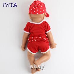 IVITA 17'' Full Silicone Baby Doll Girl Brown Reborn Baby Doll Silicone Infant