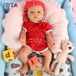 IVITA 17'' Full Silicone Baby Doll Girl Brown Reborn Baby Doll Silicone Infant