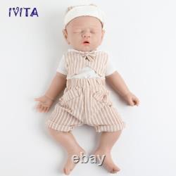 IVITA 17''Full Silicone Doll Sleeping Boy Lifelike Reborn Baby Doll Kids Gifts