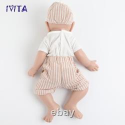 IVITA 17''Full Silicone Doll Sleeping Boy Lifelike Reborn Baby Doll Kids Gifts