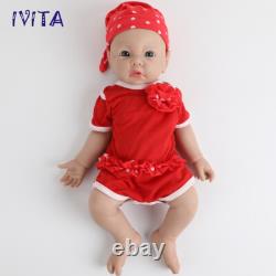 IVITA 17 Lifelike Full Silicone Girl Dolls Newborn Reborn Baby Toddler Toy