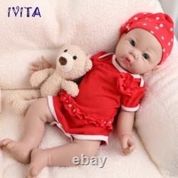 IVITA 17 Lifelike Full Silicone Girl Dolls Newborn Reborn Baby Toddler Toy