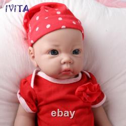 IVITA 17 Lifelike Full Silicone Girl Dolls Newborn Reborn Baby Toddler Toy