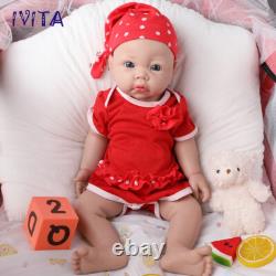 IVITA 17 Lifelike Full Silicone Girl Dolls Newborn Reborn Baby Toddler Toy
