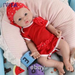 IVITA 17 Lifelike Full Silicone Girl Dolls Newborn Reborn Baby Toddler Toy