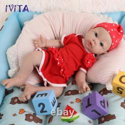 IVITA 17 Lifelike Full Silicone Girl Dolls Newborn Reborn Baby Toddler Toy