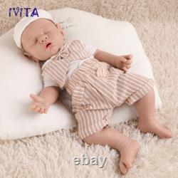 IVITA 17''Sleeping Boy Baby Full Silicone Reborn Eyes Closed Infant Doll