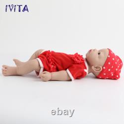 IVITA 17'' Soft Silicone Reborn Baby Doll Realistic Girl Fullbody Silicone Doll