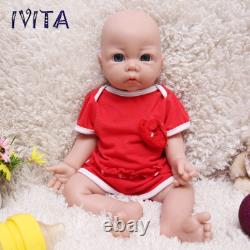 IVITA 17'' Soft Silicone Reborn Baby Doll Realistic Girl Fullbody Silicone Doll