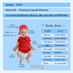 IVITA 17'' Soft Silicone Reborn Baby Doll Realistic Girl Fullbody Silicone Doll