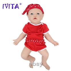 IVITA 17'' Soft Silicone Reborn Baby Girl Full Body Silicone Newborn Doll Gift