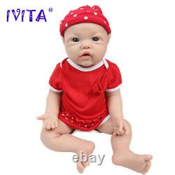 IVITA 17'' Soft Silicone Reborn Baby Girl Full Body Silicone Newborn Doll Gift