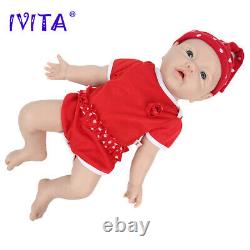 IVITA 17'' Soft Silicone Reborn Baby Girl Full Body Silicone Newborn Doll Gift